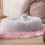 wholesale manufacturer soft luxury plush pet cushion round cat dog bed pet furniture