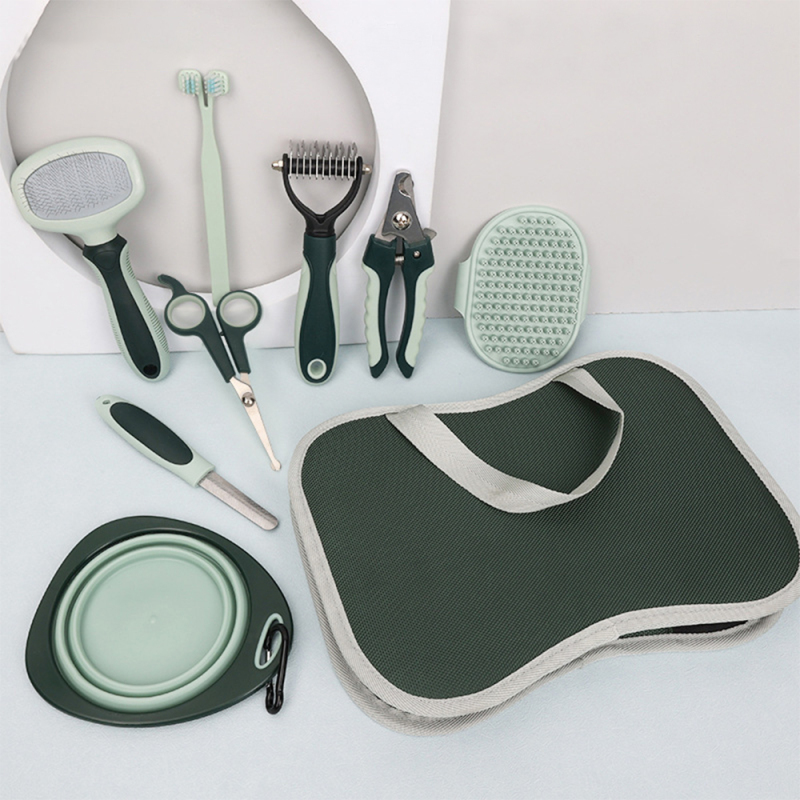 Wholesale Comb Brush Nail Clippers Collapsible Bowl Ttoothbrush Cat Dog Pet Grooming Tools