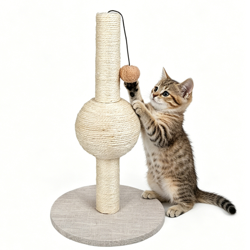 Manufacturer Wholesale OEM Beige Sisal Cat Scratching Post