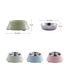 Manufacturer wholesale pp stainless steel detachable dog bowl non-slip