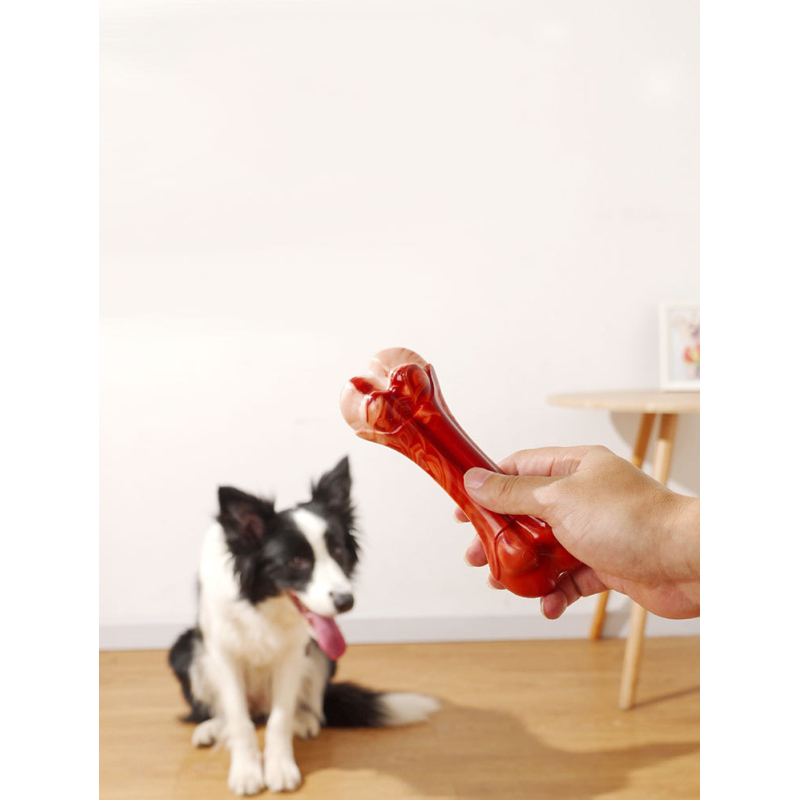 Manufacturer wholesale beef fragrance TPU nylon chew dog simulation bone toy