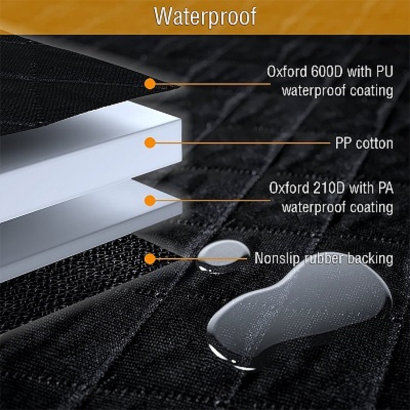 Manufacturer wholesale large black waterproof foldable oxford carrier pet dog car seat cover