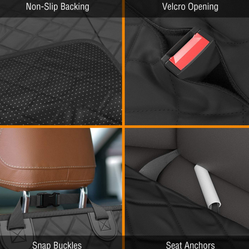 Manufacturer wholesale large black waterproof foldable oxford carrier pet dog car seat cover