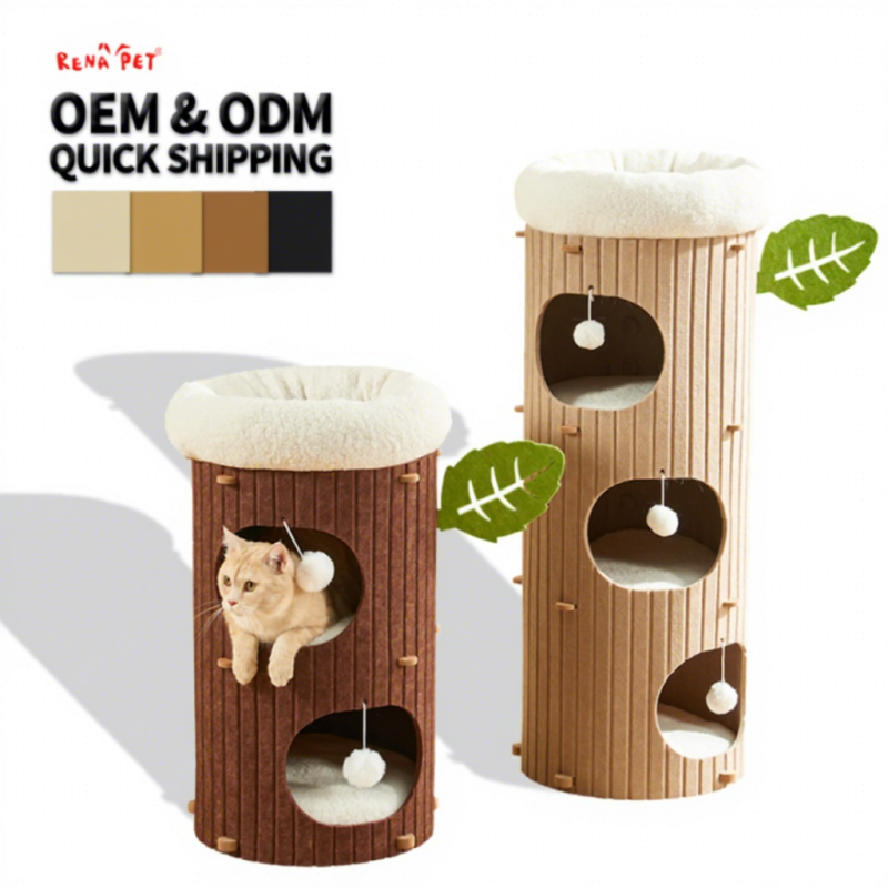 Wholesale Two Three Layer Tree Hole Design Cat Tunnel House