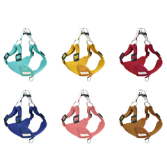 Manufacturer wholesale reflective suede fabric cheap dog harness with leash set