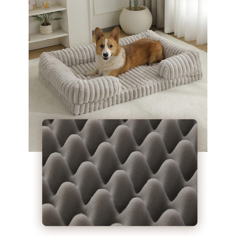 Wholesale Custom Logo Pet Product Sponge Plush Dog Bed for Large Dogs