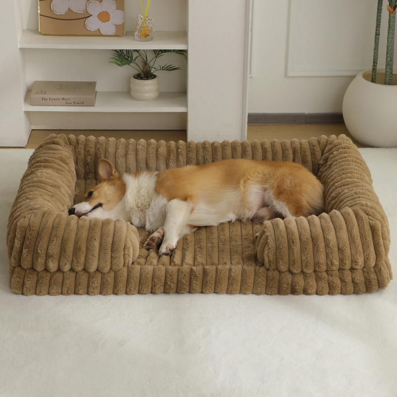 Wholesale Custom Logo Pet Product Sponge Plush Dog Bed for Large Dogs