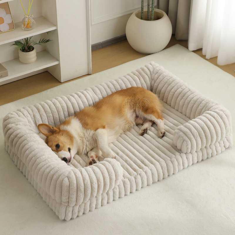 Wholesale Custom Logo Pet Product Sponge Plush Dog Bed for Large Dogs