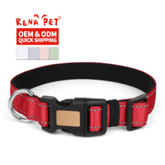 Wholesale Nylon Custom Logo Dog Collar With Reflective Stripe