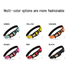 Wholesale Nylon Custom Logo Dog Collar With Reflective Stripe