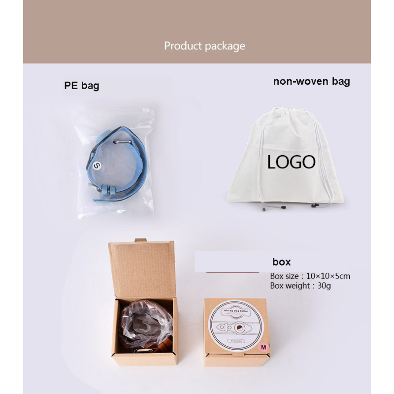 Manufacturer wholesale custom logo leather dog collar placed airtag