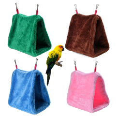 Manufacturer wholesale foldable warm soft plush hanging triangular bird tent