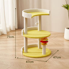 Wholesale Sisal Short Plush Cat Climbing Tree With Ball Toy