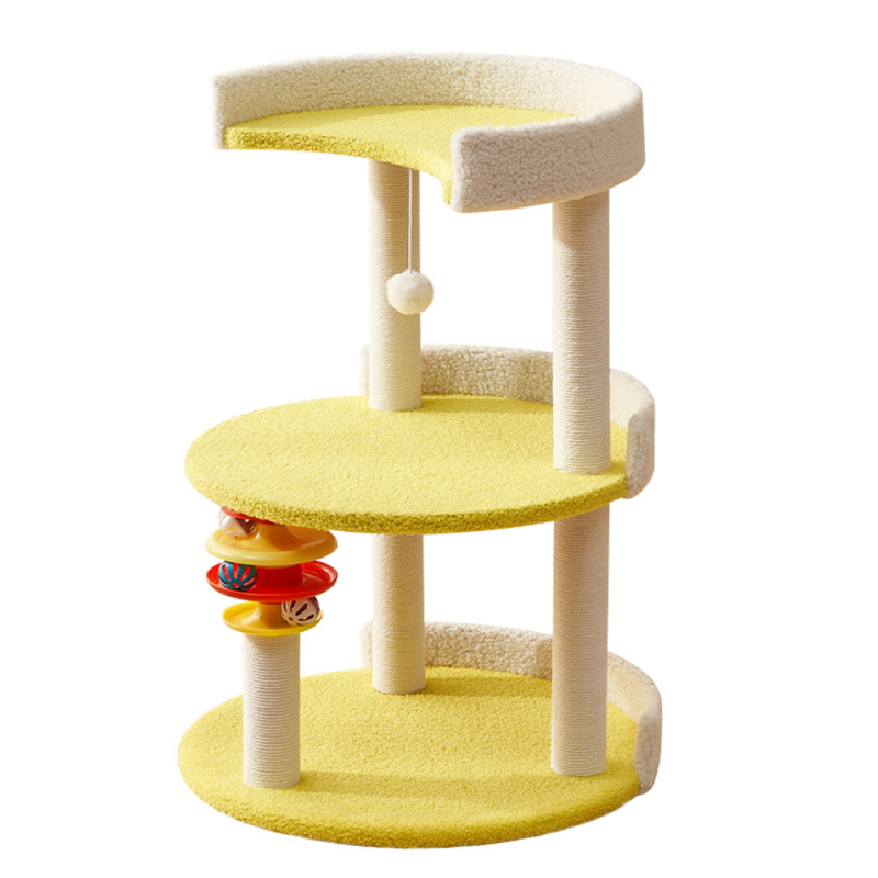 Wholesale Sisal Short Plush Cat Climbing Tree With Ball Toy