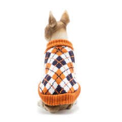 Manufacturer wholesale navy blue yellow plaid winter dog sweater