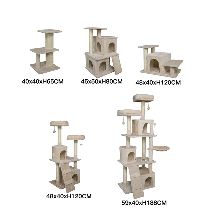 Manufacturer Wholesale Wood Beige Sisal Tree Scratcher Cats Products