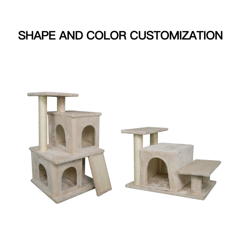 Manufacturer Wholesale Wood Beige Sisal Tree Scratcher Cats Products