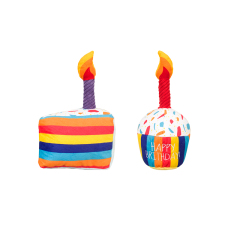 Manufacturer wholesale rainbow cake digital candle dog birthday plush toys
