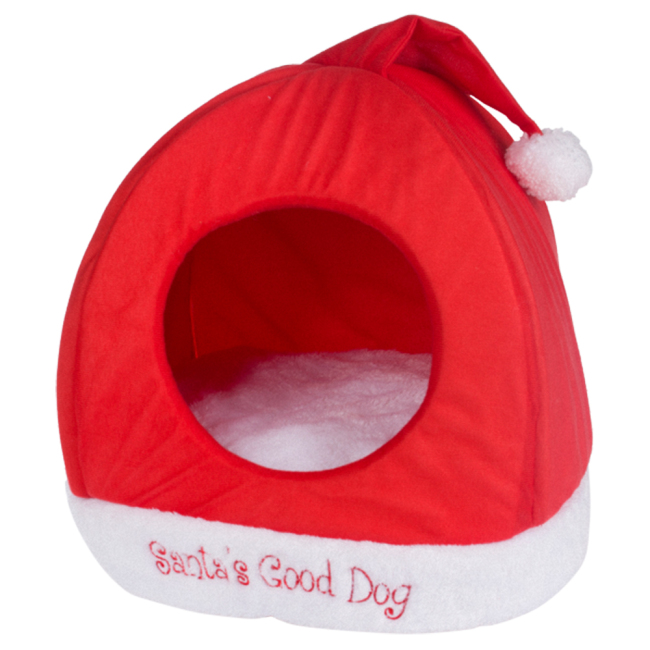 Portable Christmas red dog house for small dog