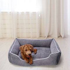 Manufacturer wholesale washable detachable non-slip bottom dog bed brown grey