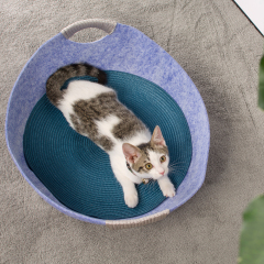 wholesale manufacturer luxury round modern felt cat pot bed