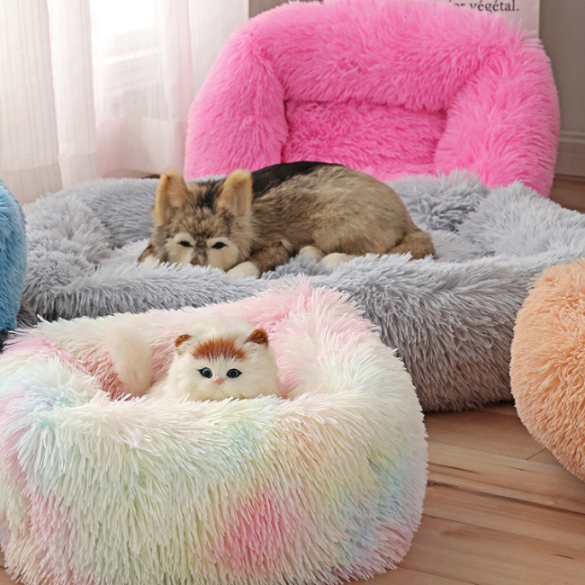 Manufacturer wholesale square warm soft plush dog pet bed