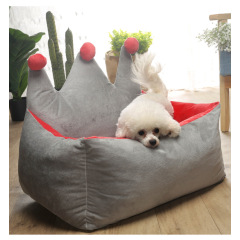 Manufacturer wholesale pink grey yellow princess dog bed with crown shape