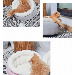 Manufacturer wholesale cute warm foldable dog cat soft round bed