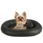 Wholesale manufacturer luxury PU leather black soft pet dog cushion bed