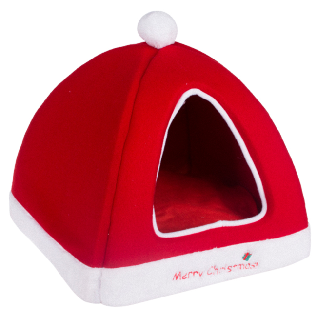 Small red wholesale soft cozy fleece dog bed