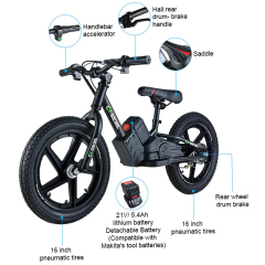 Balancing 16inch Tire Electric Bicycle Cycle Lithium Battery E Balanced Toddler Girls Baby Children's Children Balance Bike Kids