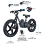 Balancing 16inch Tire Electric Bicycle Cycle Lithium Battery E Balanced Toddler Girls Baby Children's Children Balance Bike Kids