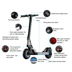 New High Quality 48V 15AH 500W Kick Electronic E-Scooter Fat Tire Elektro Electrico Elektrikli  Adults E Scooter Electric