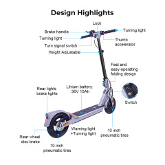 IPX4 El Trotineta Patineta Electrica Elektro Power Patinete Trottinette Electrique E Two Wheels Adult Foldable Electric Scooter