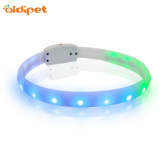 Collier de chien LED en silicone RVB