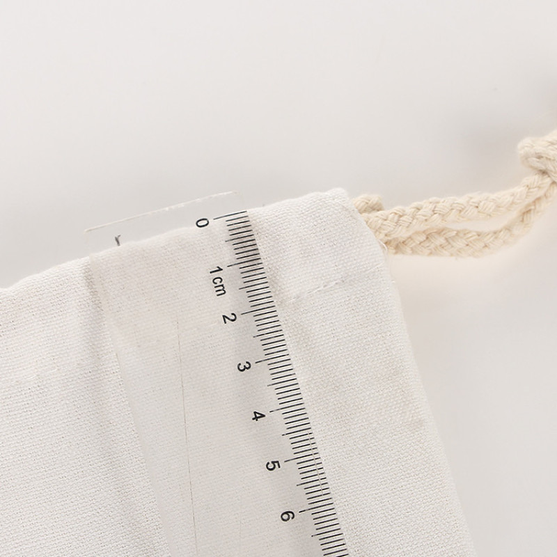Wholesale Custom Makeup Storage Small Pouch Muslin Calico Cotton Canvas Drawstring Bag