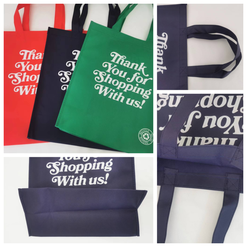 High Quality Promotional Custom Shopping Sewing Non Woven Bag with Print Logo