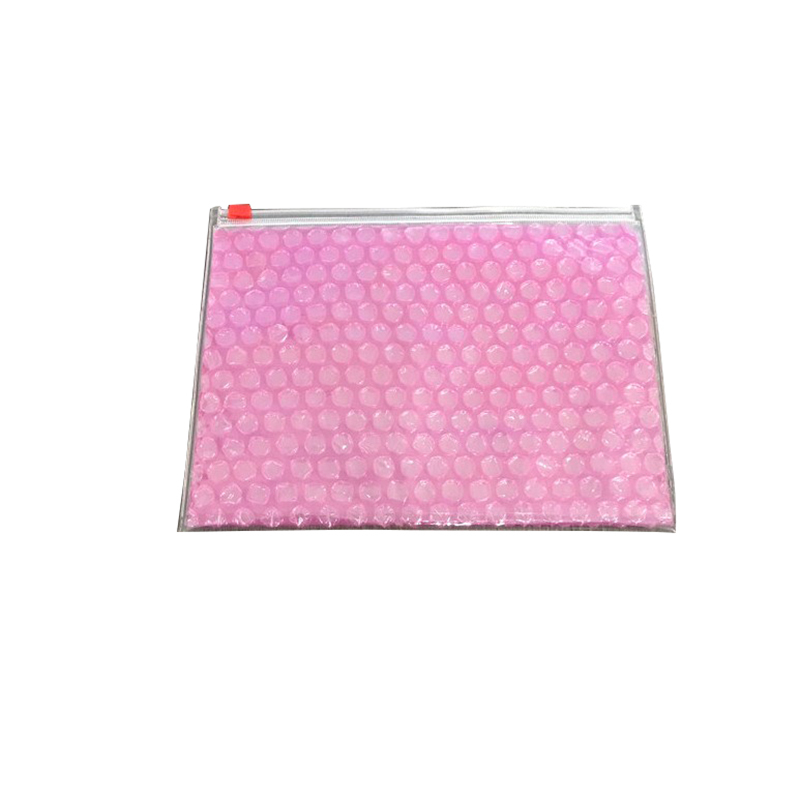Popular  wholesale custom  logo printing reusable pink   PVC heart  bubble ziplock protective  packaging  bag