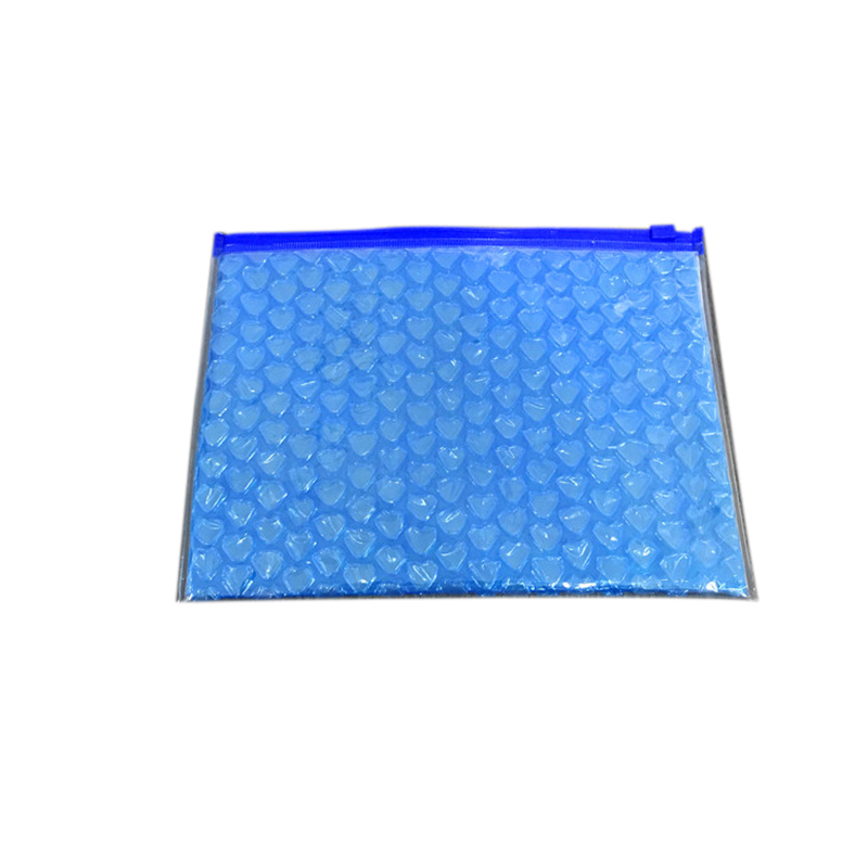 Popular  wholesale custom  logo printing reusable pink   PVC heart  bubble ziplock protective  packaging  bag