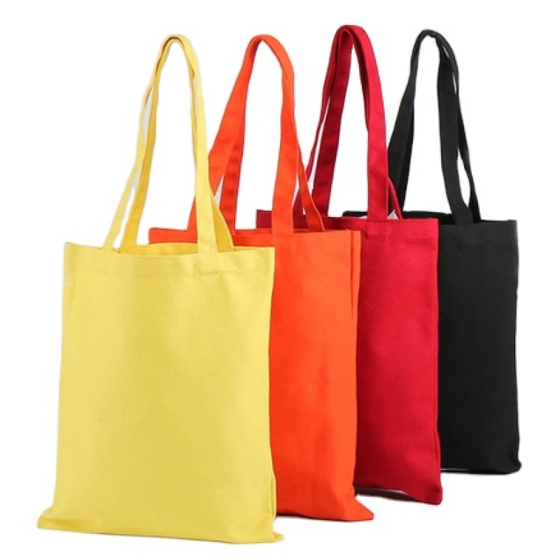 Low MOQ promotional portable reusable custom logo cotton canvas shopping tote bag