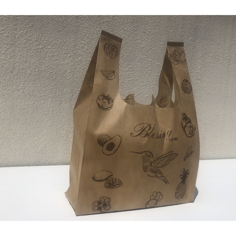 Wholesale Customize Personalized  W shape Die-cut  Non Woven T shirt Shopping bag