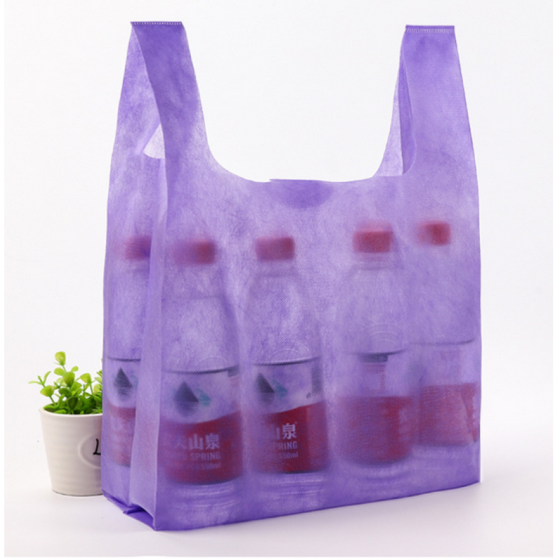 Wholesale Customize Personalized  W shape Die-cut  Non Woven T shirt Shopping bag