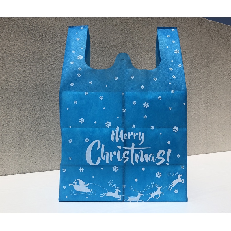 Wholesale Customize Personalized  W shape Die-cut  Non Woven T shirt Shopping bag