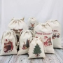Hot Selling Candy bag Decoration Small Satin Cotton Drawstring Christmas Gift Bags Custom Logo