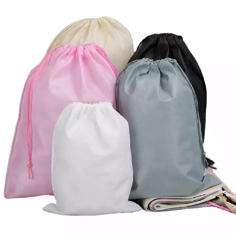 Custom logo eco friendly storage pouch non woven drawstring shoes dust bag 35*45 cm