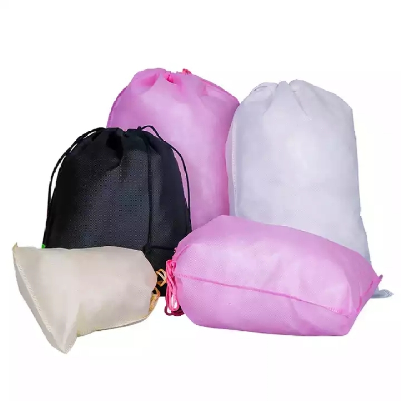 Custom logo eco friendly storage pouch non woven drawstring shoes dust bag 35*45 cm