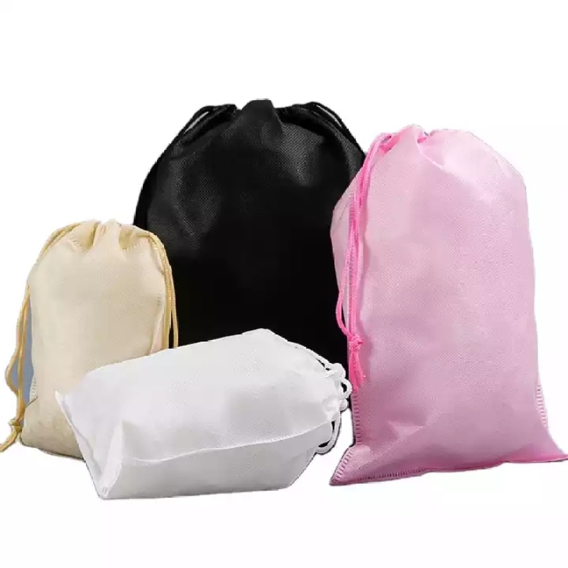 Custom logo eco friendly storage pouch non woven drawstring shoes dust bag 35*45 cm