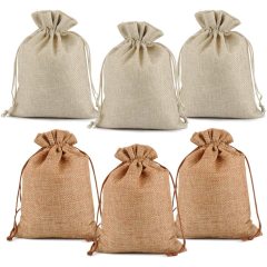 2022 CHENGBAI  light Coffee Wedding Favor Hessian Vintage Sack Pouches Mini Jute Drawstring  Bags