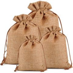 2022 CHENGBAI  light Coffee Wedding Favor Hessian Vintage Sack Pouches Mini Jute Drawstring  Bags