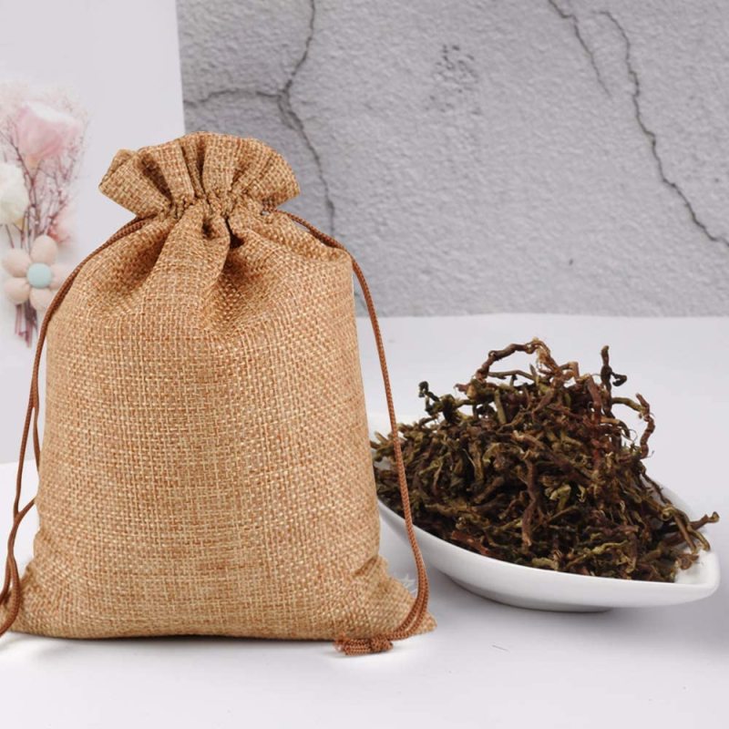 2022 CHENGBAI  light Coffee Wedding Favor Hessian Vintage Sack Pouches Mini Jute Drawstring  Bags